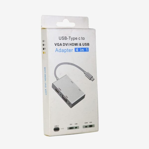 USB-Type C to VGA DVI HDMI & USB Adapter 4 IN 1